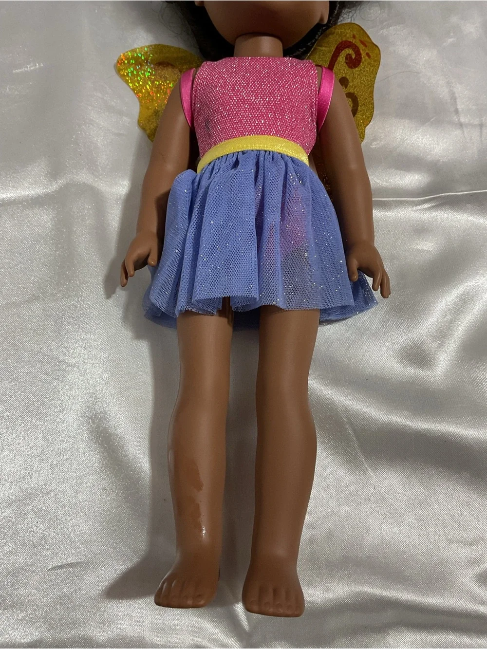 American Girl Sparkle Fairy Doll in Pink Top, Purple Skirt, Yellow Wings